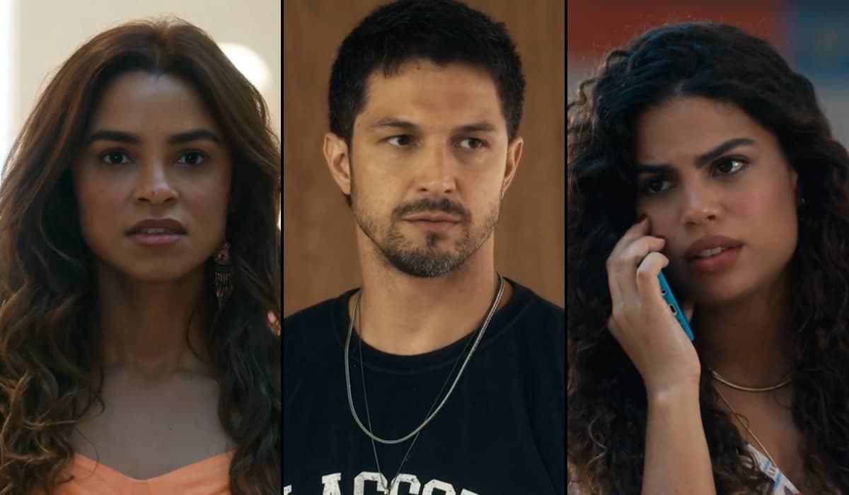 Brisa chora após descobrir sobre o noivado de Oto e Bia em Travessia